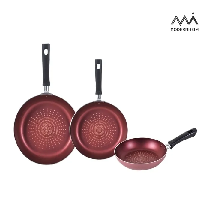 [리퍼][모던하임] 인덕션 다이아몬드 프라이팬 3종세트 (20cm+26cm+28cm) (업체별도 무료배송)