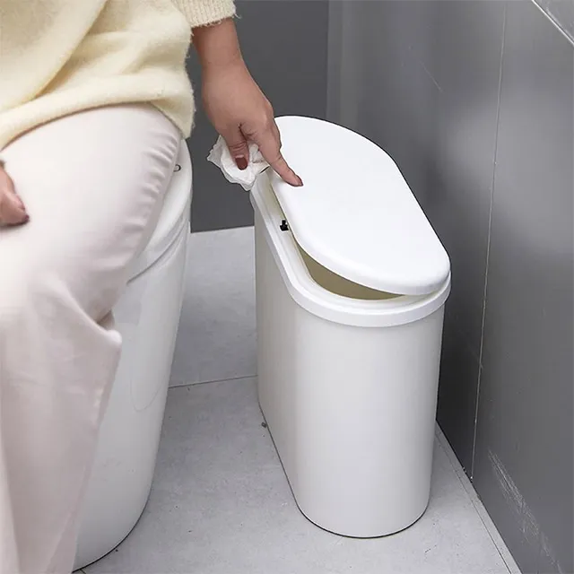 원터치 화이트 휴지통 10L (업체별도 무료배송)