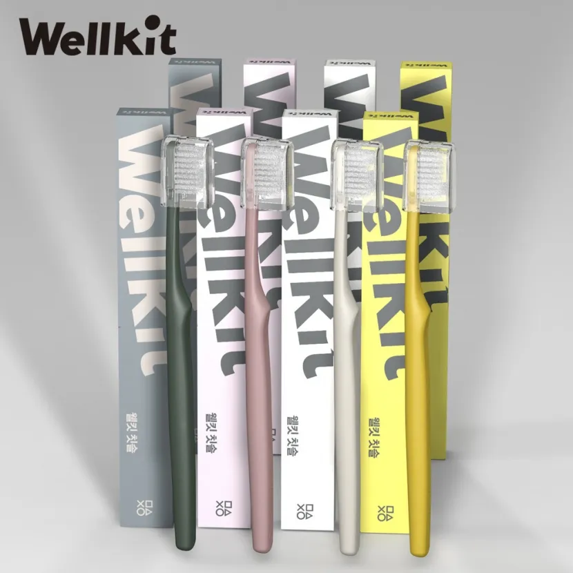 [웰킷] 프리미엄 친환경 미세이중모 칫솔 세트(4개입) (업체별도 무료배송)