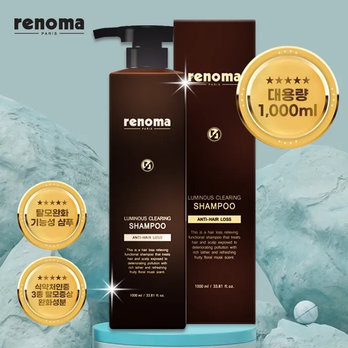 [레노마] 루미너스 클리어링 샴푸1000ml(대용량)(탈모증상완화 기능성) (업체별도 무료배송)