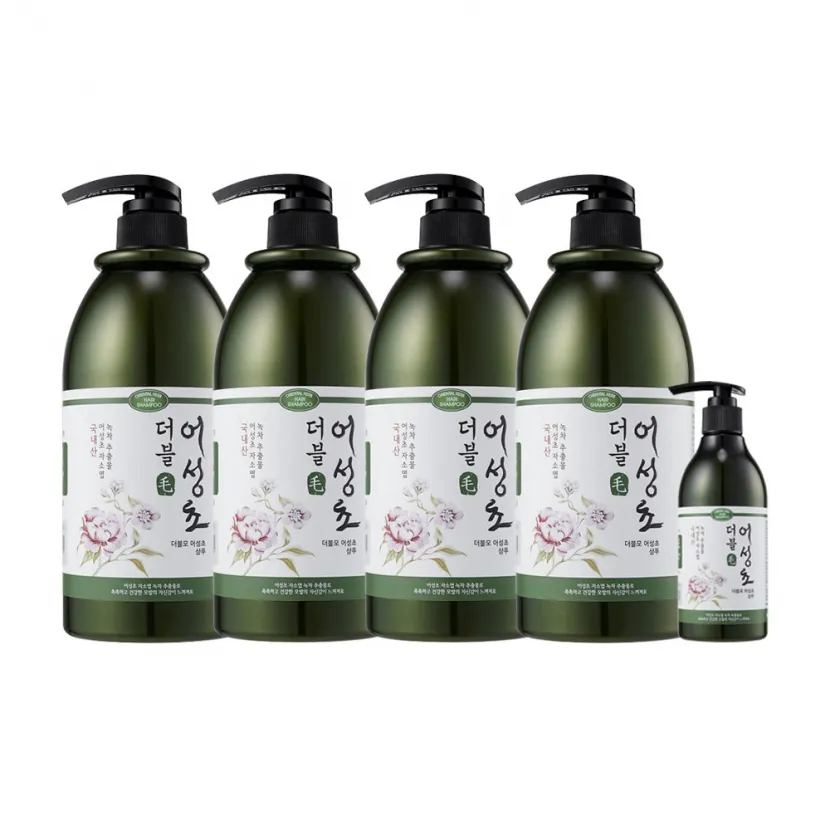 [미라화장품] 더블모 어성초 샴푸 1000ml*4개 + 300g 1개 증정 (업체별도 무료배송)