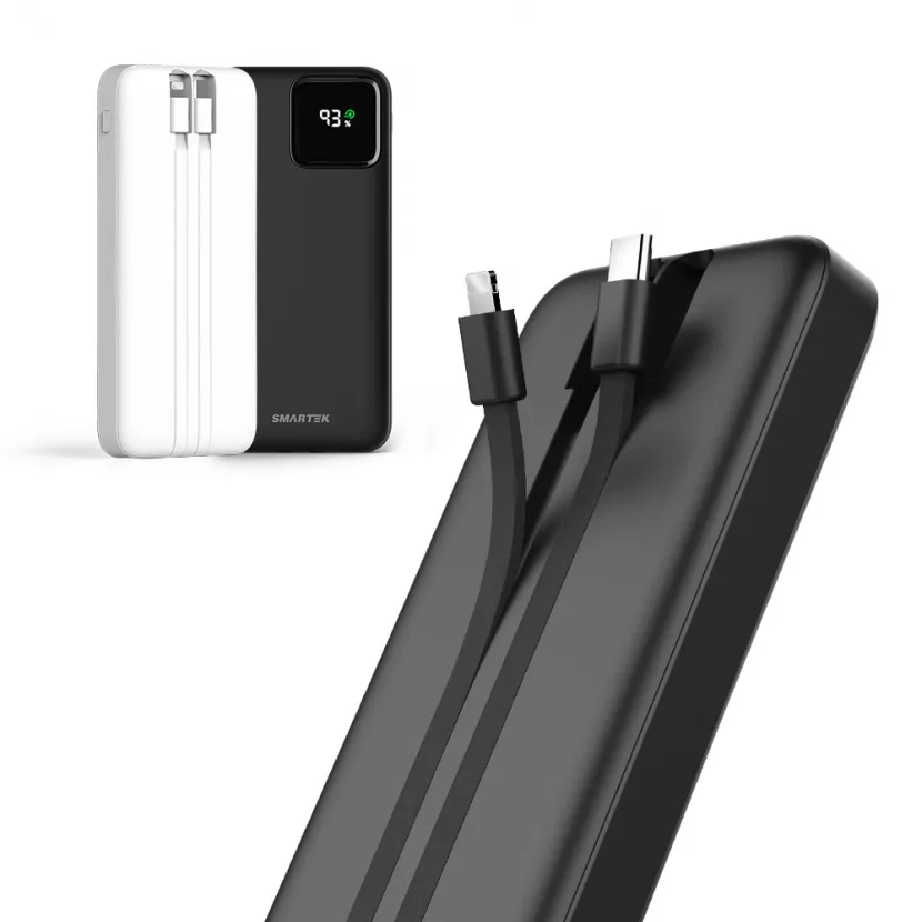 [스마텍] 20W고속충전 2in1 케이블 일체형 보조배터리 10,000mAh STPB-CB1(업체별도 무료배송)