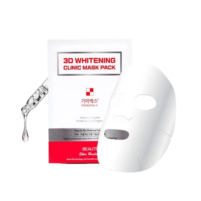 [기미엑스] 3D 화이트닝 클리닉 마스크팩 30ml * 10매 (미백/주름개선 기능성)(업체별도 무료배송)