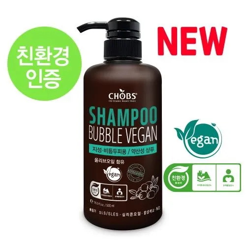 [CHOBS] 친환경 비건 버블 약산성 샴푸 500ml x 2개 (업체별도 무료배송)