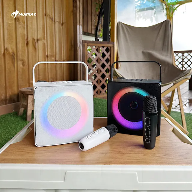[머레이] 레인보우 LED 블루투스 스피커 듀얼마이크 Rainbow + LED미러볼 (업체별도 무료배송)