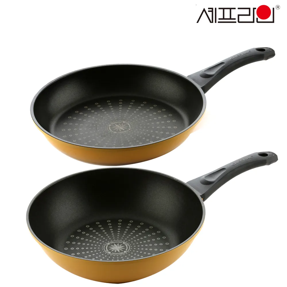 [세프라인] 국내제조 대형 프라이팬 궁중팬 30cm 2종 세트 + 패키지박스 (업체별도 무료배송)