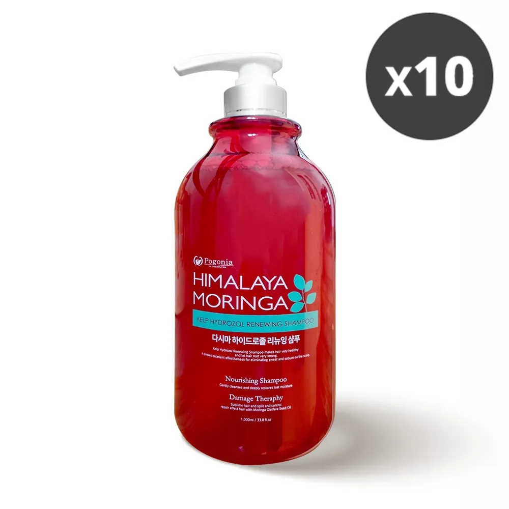 [포고니아] 히말라야 모링가 다시마 하이드로졸 리뉴잉 샴푸 1000ml x 10개 (업체별도 무료배송)