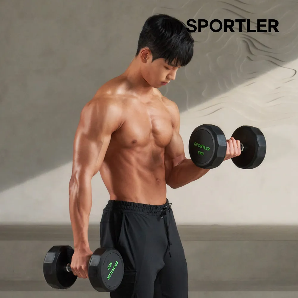 스포틀러 PEV 12각 덤벨 아령 웨이트 근력 홈트 운동 기구 (업체별도 무료배송)