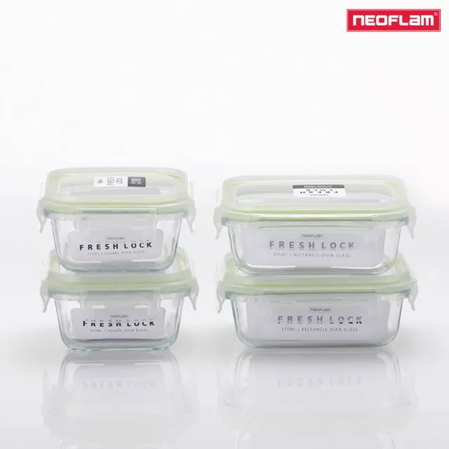 [네오플렘] 프레쉬락 내열유리 밀폐용기 (업체별도 무료배송)