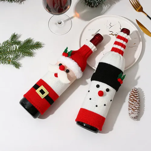 [1+1] 크리스마스 니트 와인 커버 산타+눈사람 (업체별도 무료배송)