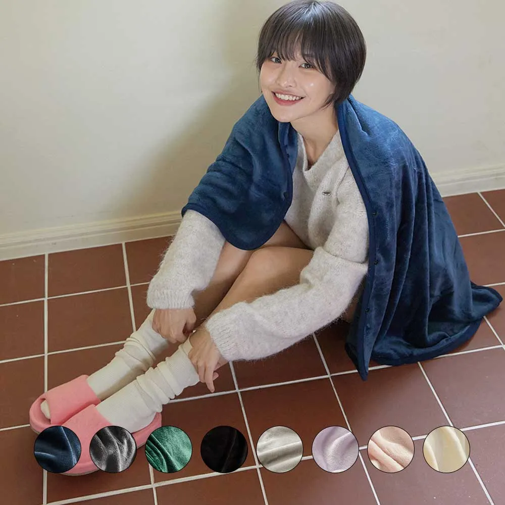 [데시뉴] 뉴노멀 솔리드 망토형 극세사 담요 중형/대형 8color (업체별도 무료배송)