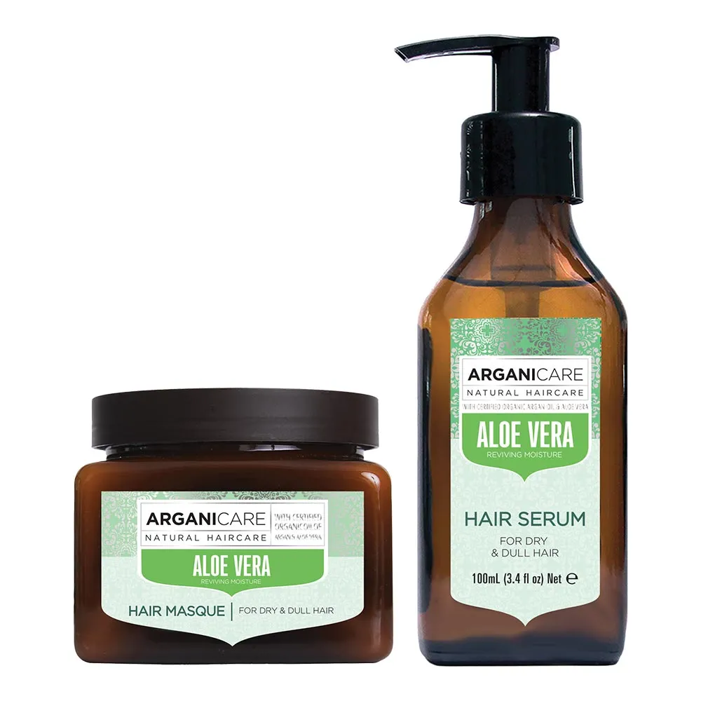 [아르가니케어] 알로에베라 헤어 세럼 100ml + 알로에베라 헤어마스크 500ml (업체별도 무료배송)