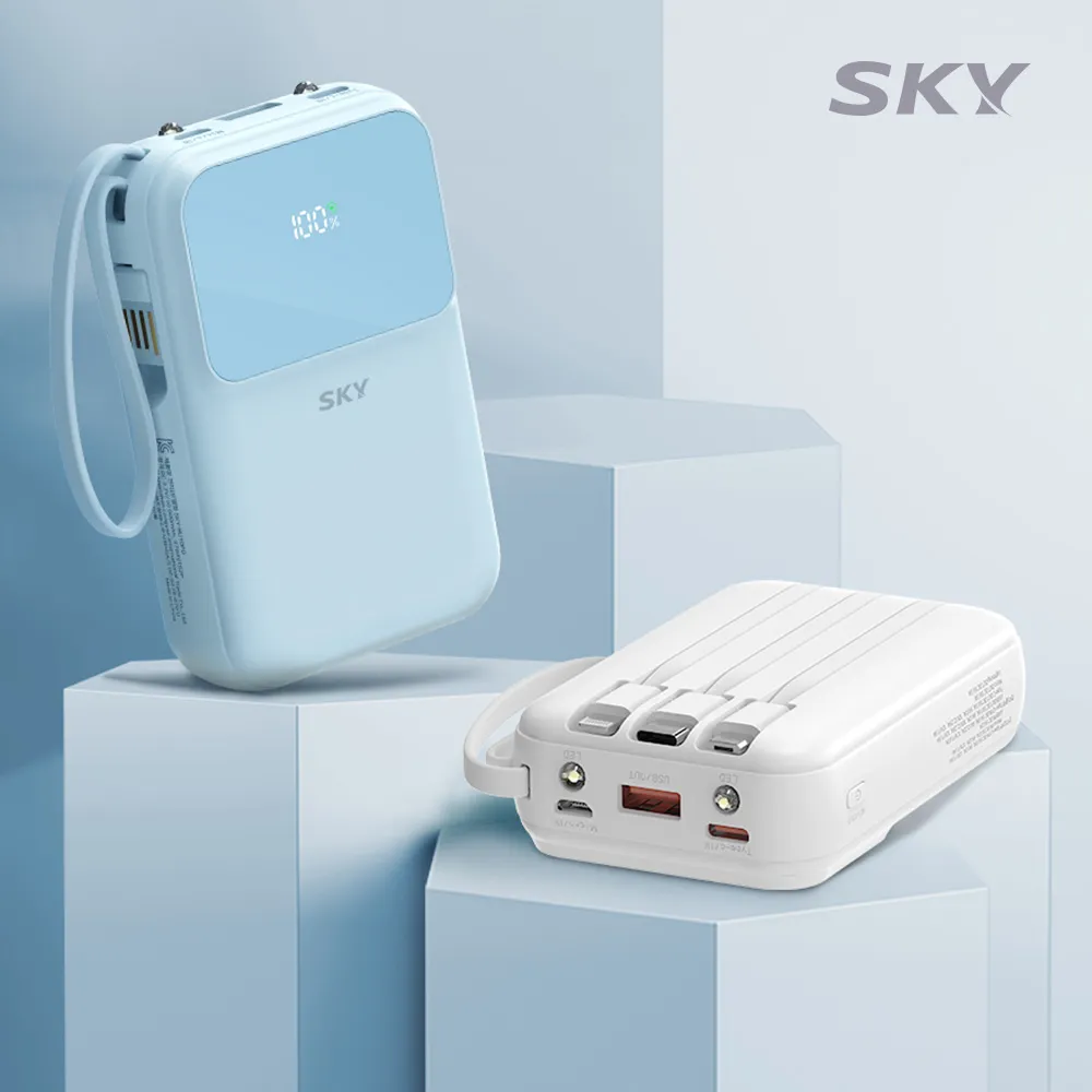 [스카이] 필 5in1 LCD 고속충전 22.5W 미니 일체형 10000mAh 보조배터리 U10PD (랜턴 겸용)(업체별도 무료배송)