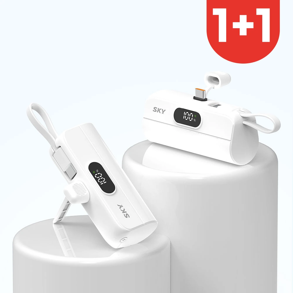 [1+1][스카이] 필 2in1 LED 20W 고속충전 PD 5000mAh 도킹형 미니 보조배터리 X13Pro (업체별도 무료배송)