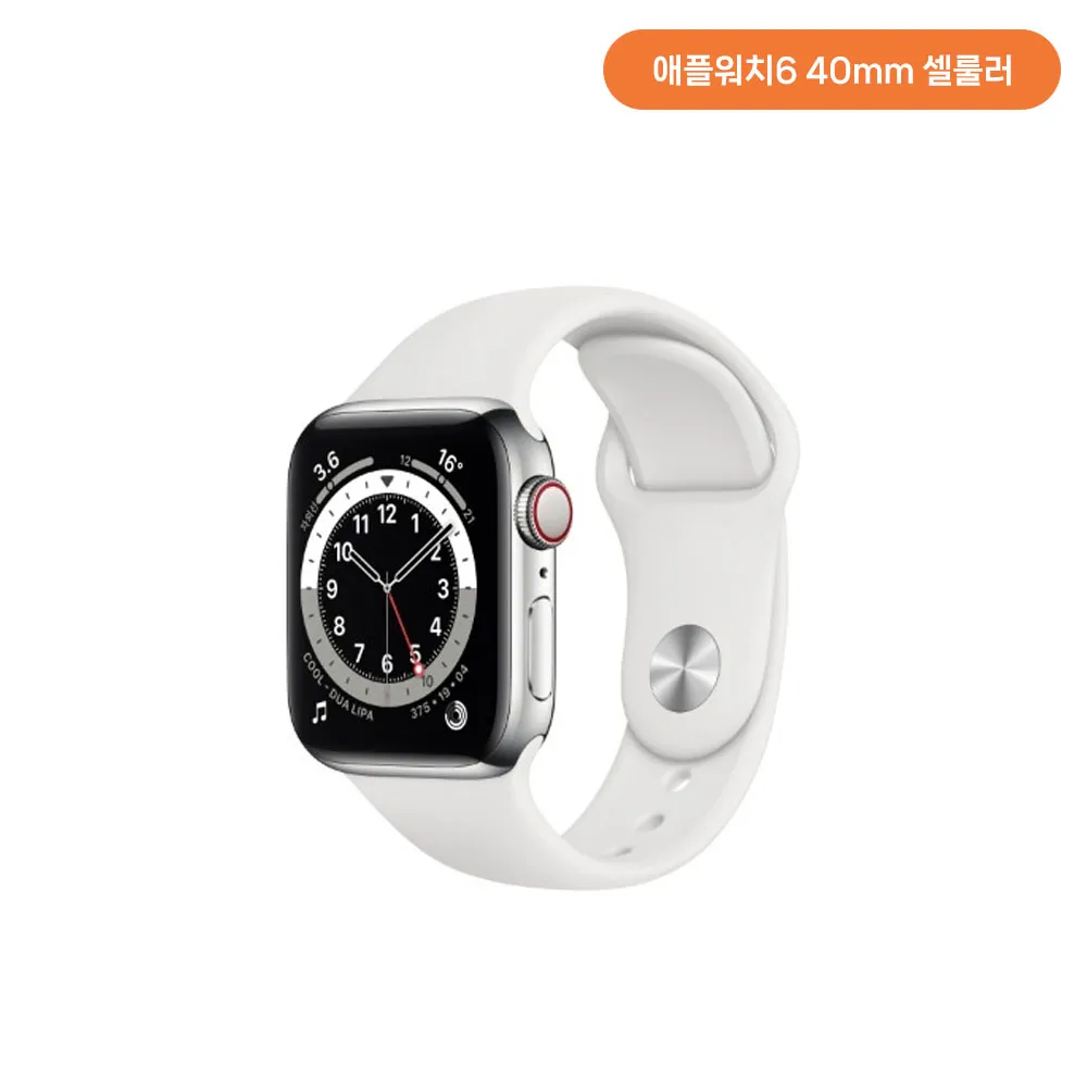 [단순변심]애플워치6 40mm GPS+Cellular (실버색상) + (스테인리스 케이스/화이트 스포츠밴드) M06T3KH/A (업체별도 무료배송)[중고상품][오픈박스]