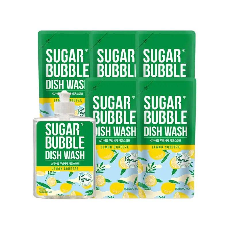 [슈가버블] 레몬스퀴즈 주방세제 470ml 1개 + 300ml x 5개 (업체별도 무료배송)