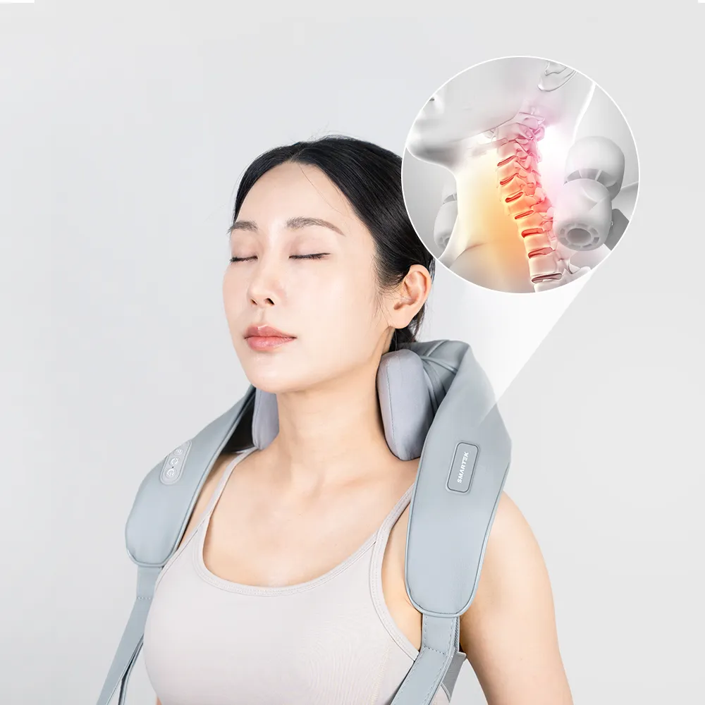 [스마텍] 무선 목 어깨 안마기 온열 마사지기 ST-WM03 (업체별도 무료배송)
