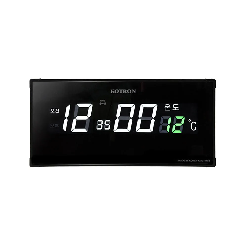 코트론 온도 표시 가정용 GPS 오차없는 LED 벽시계 KMG-1001 (업체별도 무료배송)