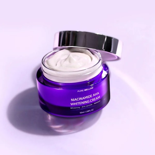 [퓨어멜로우] 나이아신아마이드 AHA 화이트닝 크림 50ml (미백/주름개선 기능성)(업체별도 무료배송)