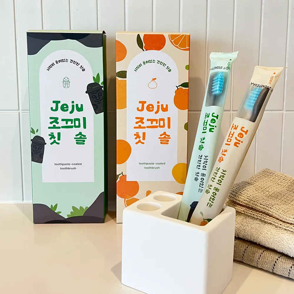 [제주하우스] JEJU 조끄미 칫솔 1BOX (7개입) (한라봉/하루방 중 택1) (선물용포장) (업체별도 무료배송)