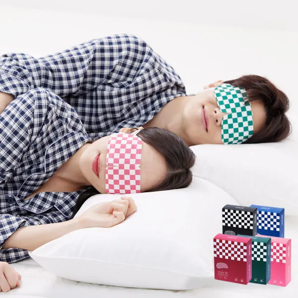 히트템 레인보우 온열 수면안대 체커보드 5색상 (7매입 x 20box)(업체별도 무료배송)