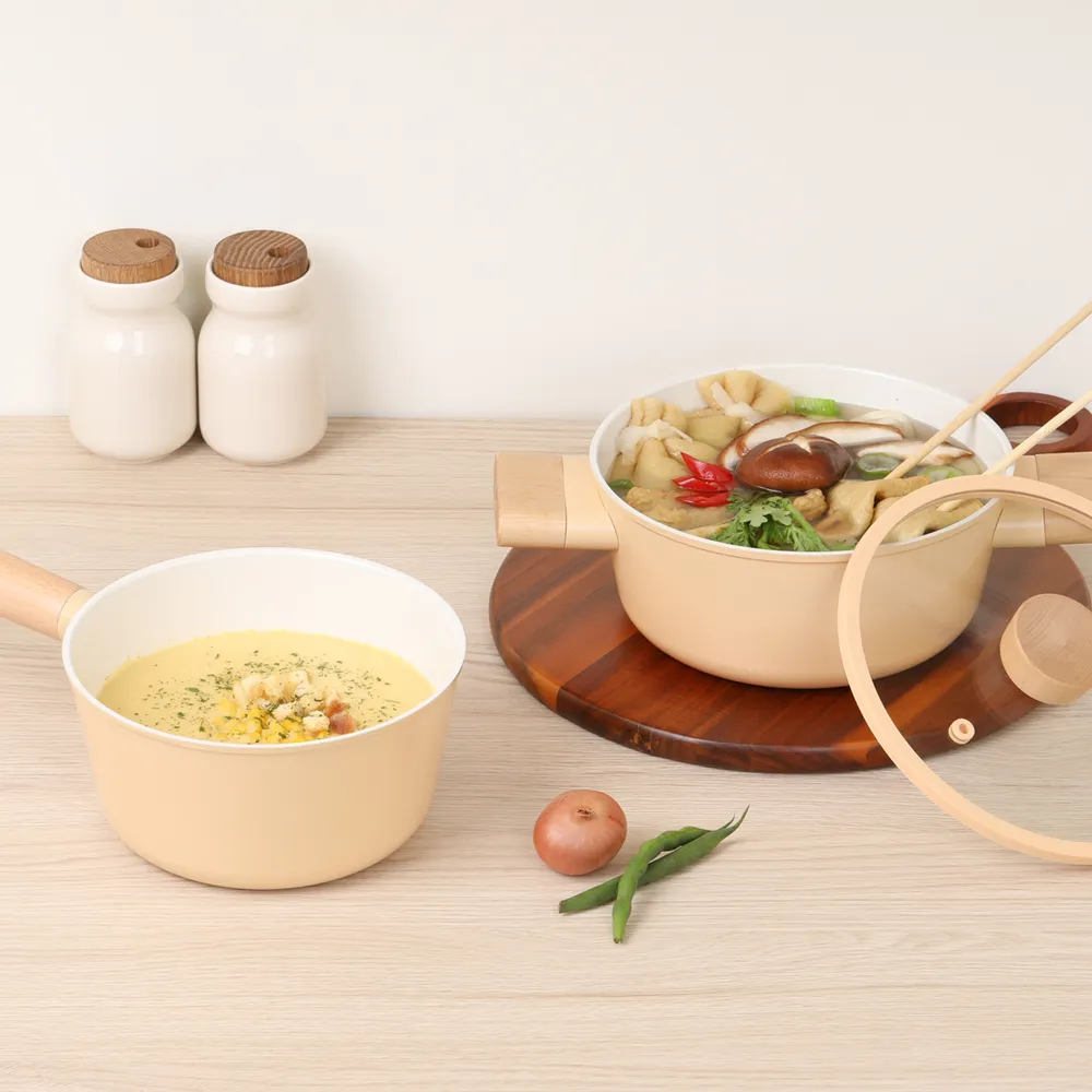 네오플램 메이즈 IH 세라믹 냄비 2종 세트 (18cm 편수+ 20cm 양수) (업체별도 무료배송)