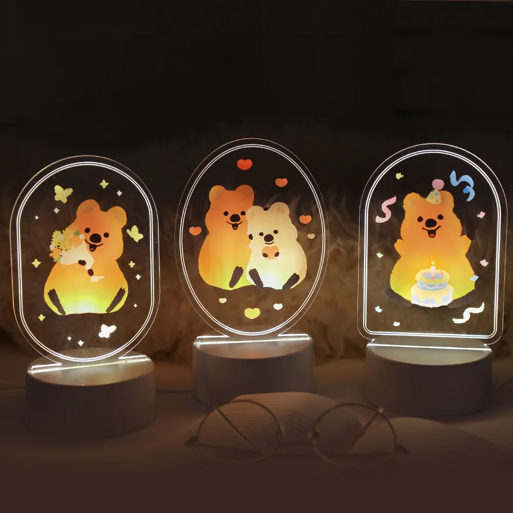 키키쿼카 컬러 아크릴 감성 무드등 3종 (업체별도 무료배송)