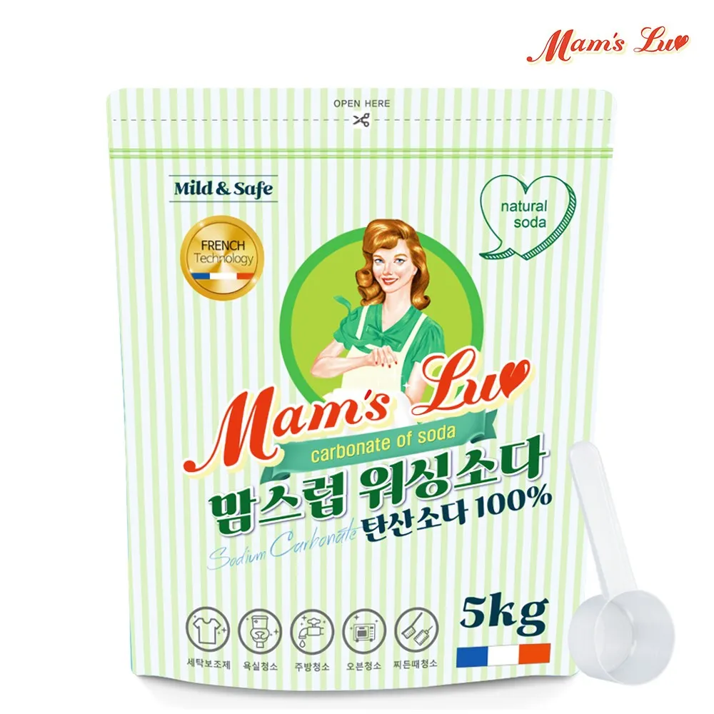 [맘스럽] 세탁혁명 워싱소다(탄산소다) 파우치5kg 3종 모음전 (업체별도 무료배송)