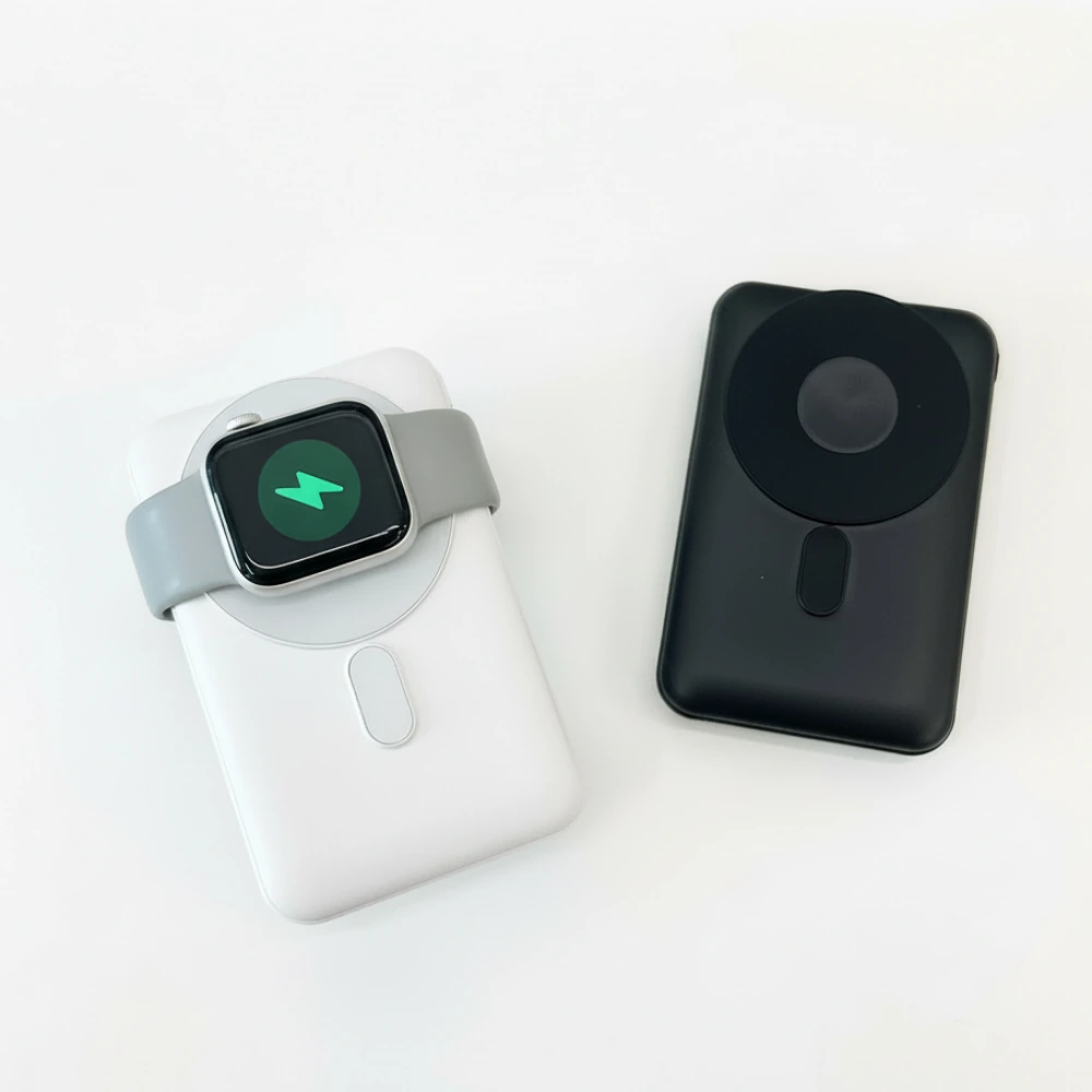 [머레이][링스티커 증정] 케이블 내장 맥세이프 보조배터리 10000mAh 애플 갤럭시 워치 호환 무선 충전기(업체별도 무료배송)