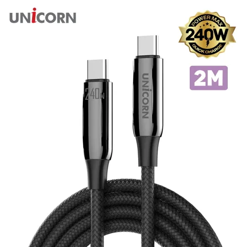 [유니콘] USB C to C타입 240W 초고속 충전 데이터 케이블 PLC-2M240W (업체별도 무료배송)