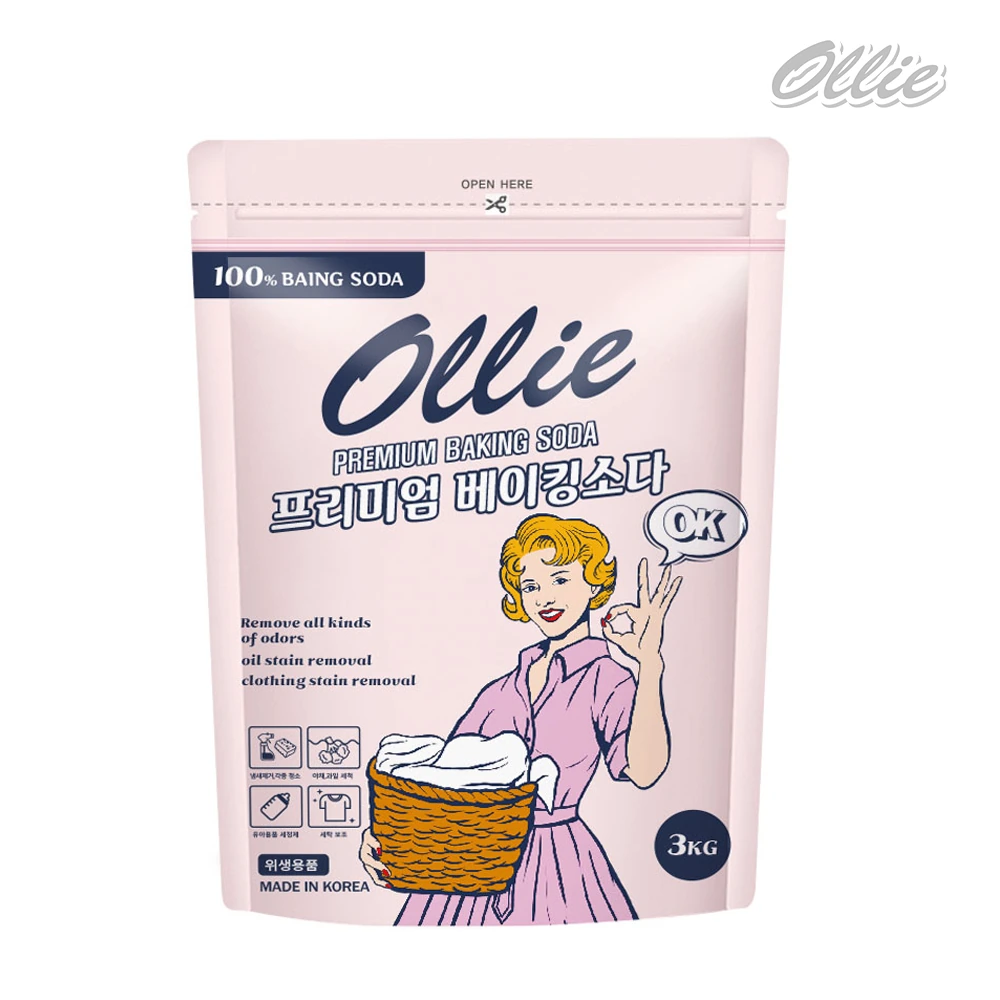 [올리] 기름때+탈취+얼룩제거 만능 프리미엄 베이킹소다/워싱소다/과탄산소다 3kg (다용도 탈취 표백 세정제) (업체별도 무료배송)