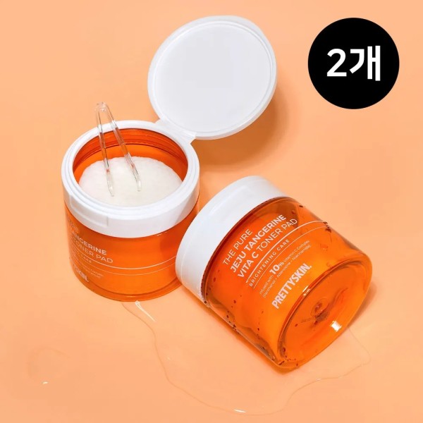 [1+1][프리티스킨] 더 퓨어 제주 감귤 비타C 토너패드 140ml 70매 (업체별도 무료배송)