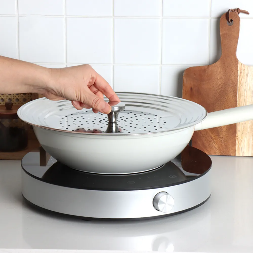 기름튐방지 스텐 손잡이 후라이팬 덮개 커버 32cm 1P (업체별도 무료배송)