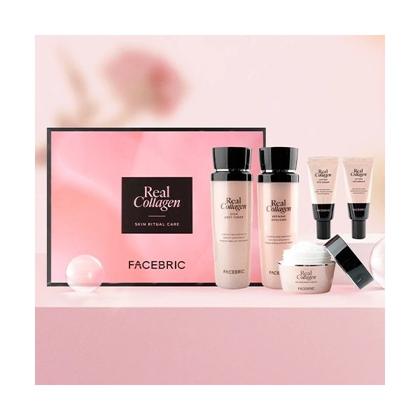 [페이스브릭] 리얼 콜라겐 스킨 리츄얼 케어 4종 선물세트 (토너130ml+ 에멀전130ml+ 크림50ml+ 아이크림20ml*2개)(무료배송)