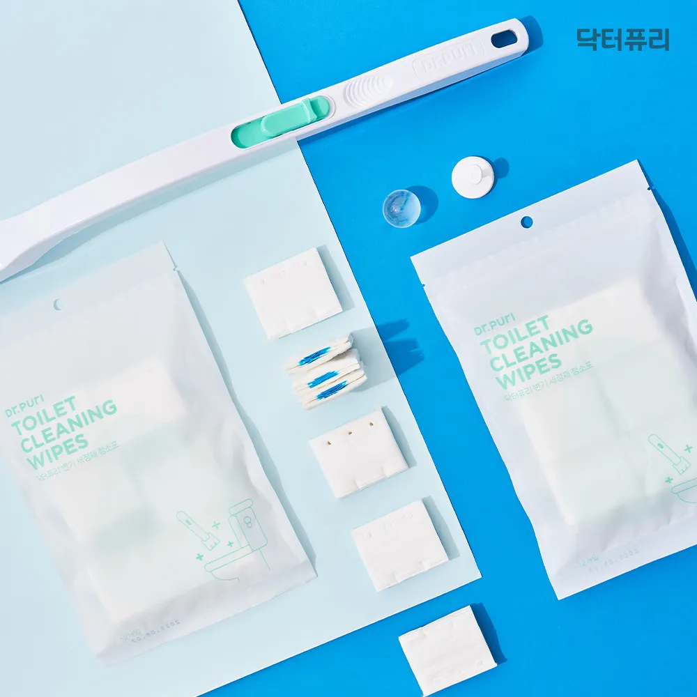 [닥터퓨리] 청소포 10세트(총120개입) + 변기세정제 핸들세트 (업체별도 무료배송)