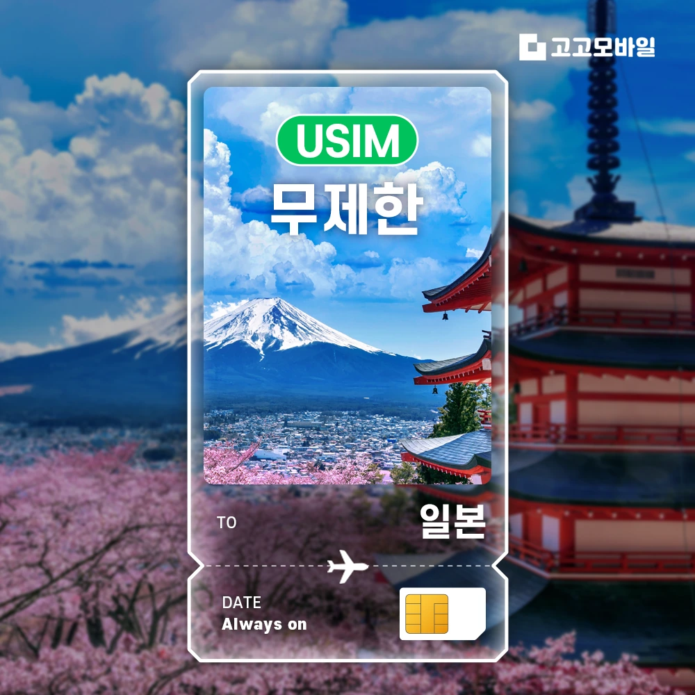 일본 유심 USIM 매일 2GB 무제한 (3일/4일/5일/6일) (~16:00 주문 시 당일 발송)