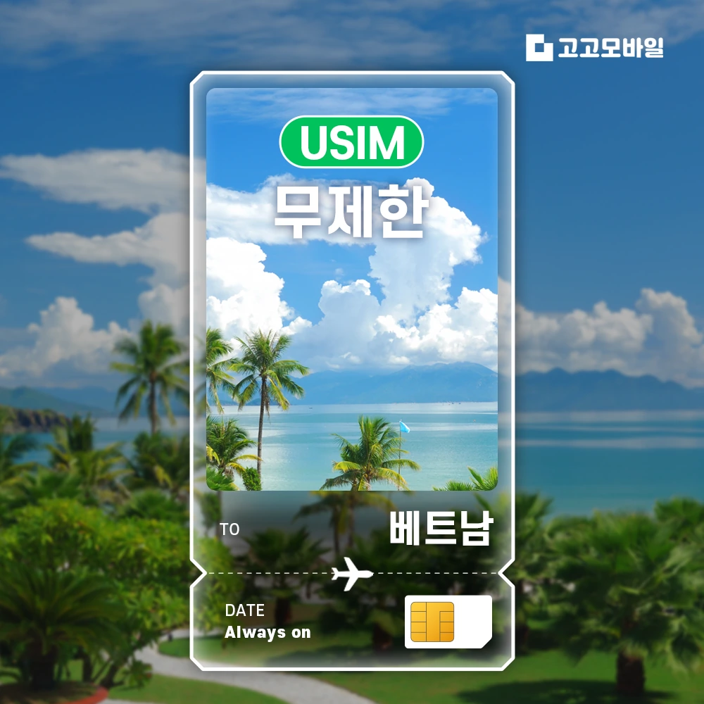 베트남 유심 USIM 매일 1GB 무제한 (3일/4일/5일/6일) (~16:00 주문 시 당일 발송)