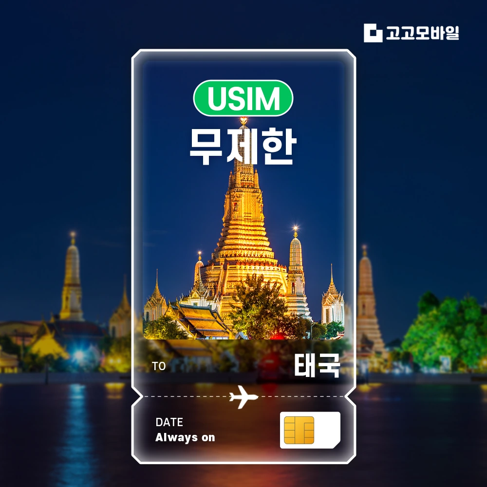 태국 유심 USIM 매일 2GB 무제한 (3일/4일/5일/6일) (~16:00 주문 시 당일 발송)