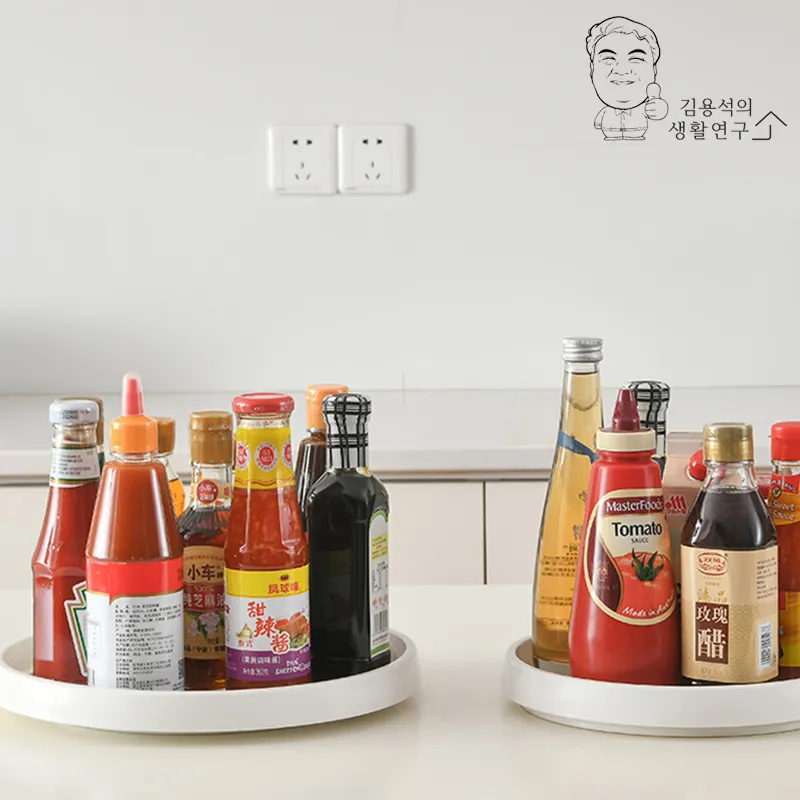 다용도 회전 트레이 소형 대형 2단 양념통 주방 정리대 쟁반 (업체별도 무료배송)