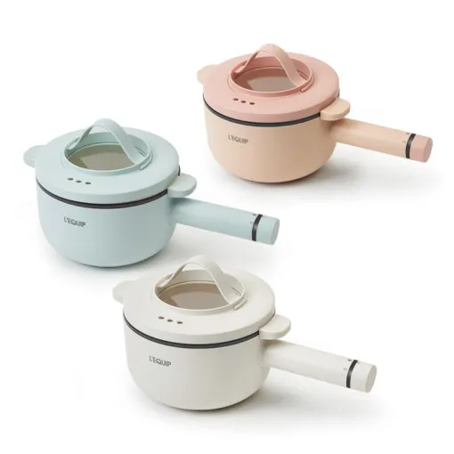 (리퍼) [리큅] 2in1 내솥분리세척 멀티쿠커 2L 라면포트 전기냄비+찜기 포함 LEP-P20 (업체별도 무료배송)