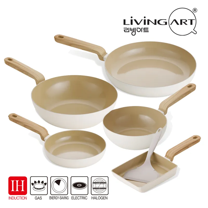 [리빙아트] 눌어붙지 않는 세라믹코팅 크레마우디 IH 프라이팬 궁중팬 20~28CM (업체별도 무료배송)