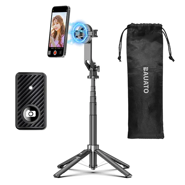 [바우아토] 튼튼한 맥세이프 블루투스 셀카봉 사각대 140cm 2색상 택 1 (업체별도 무료배송)