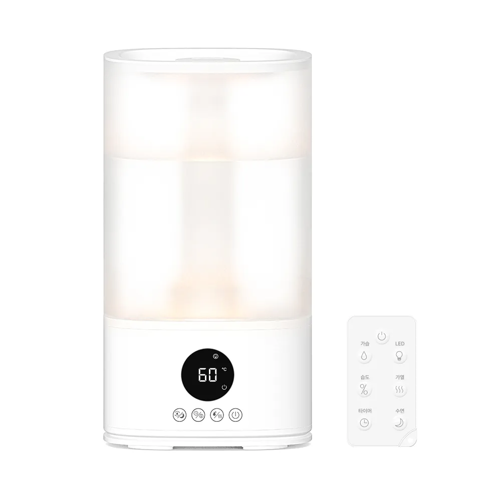 [카프] 대용량 4L 무드등 부분 가열식 가습기 (LED습도표시/분리형통세척) KF-HM120 (업체별도 무료배송)