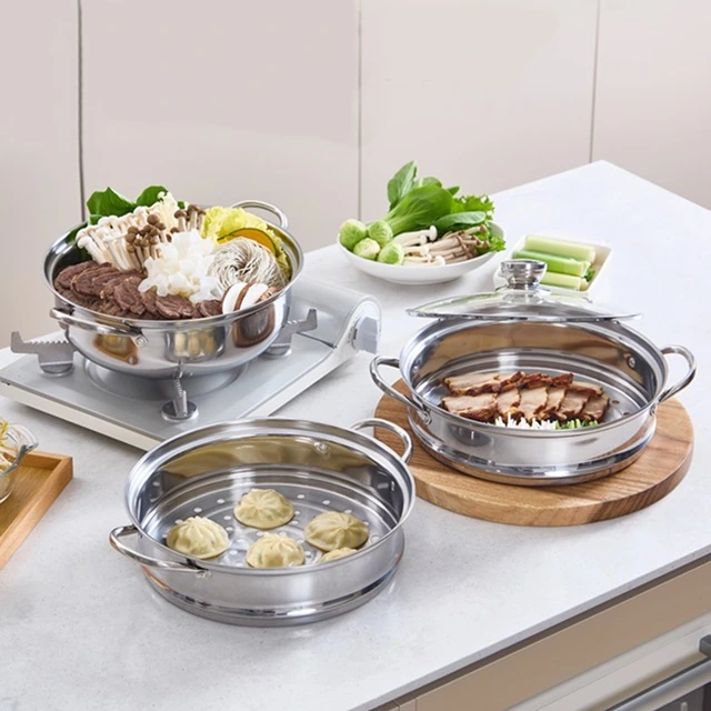 [라온까사] 28cm 대용량 전골냄비 찜기 (2단/3단) (업체별도 무료배송)