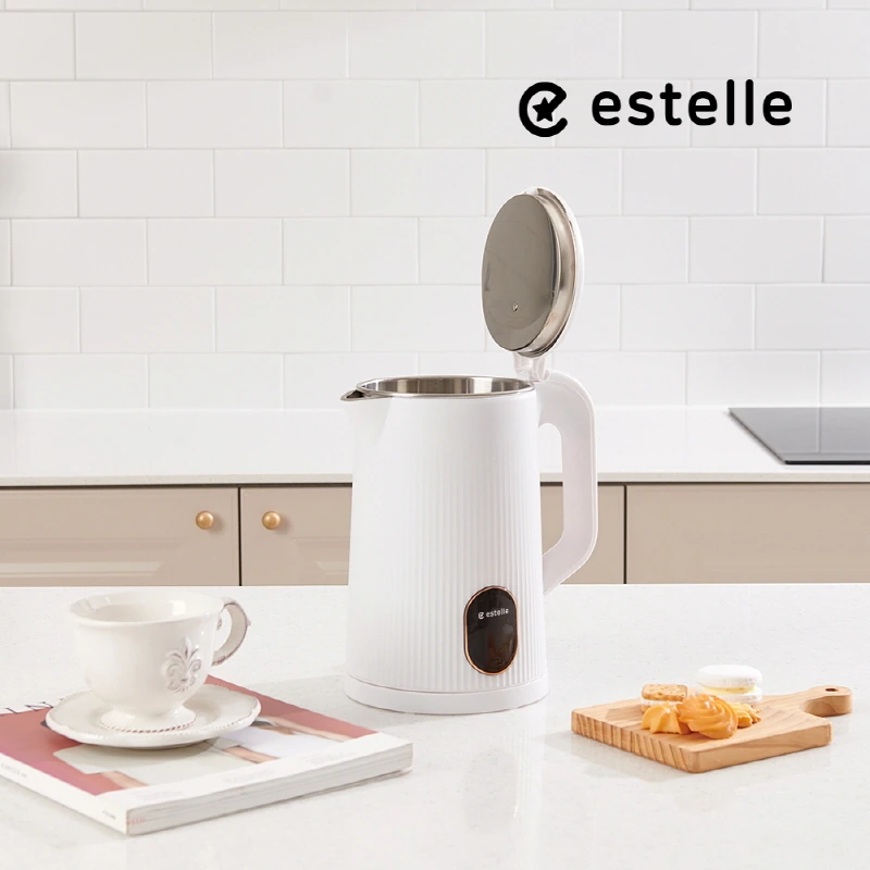 [Estelle] 에스텔 엘레강스 스테인리스 무선주전자 1.8L 노블 화이트 est-251(업체별도 무료배송)