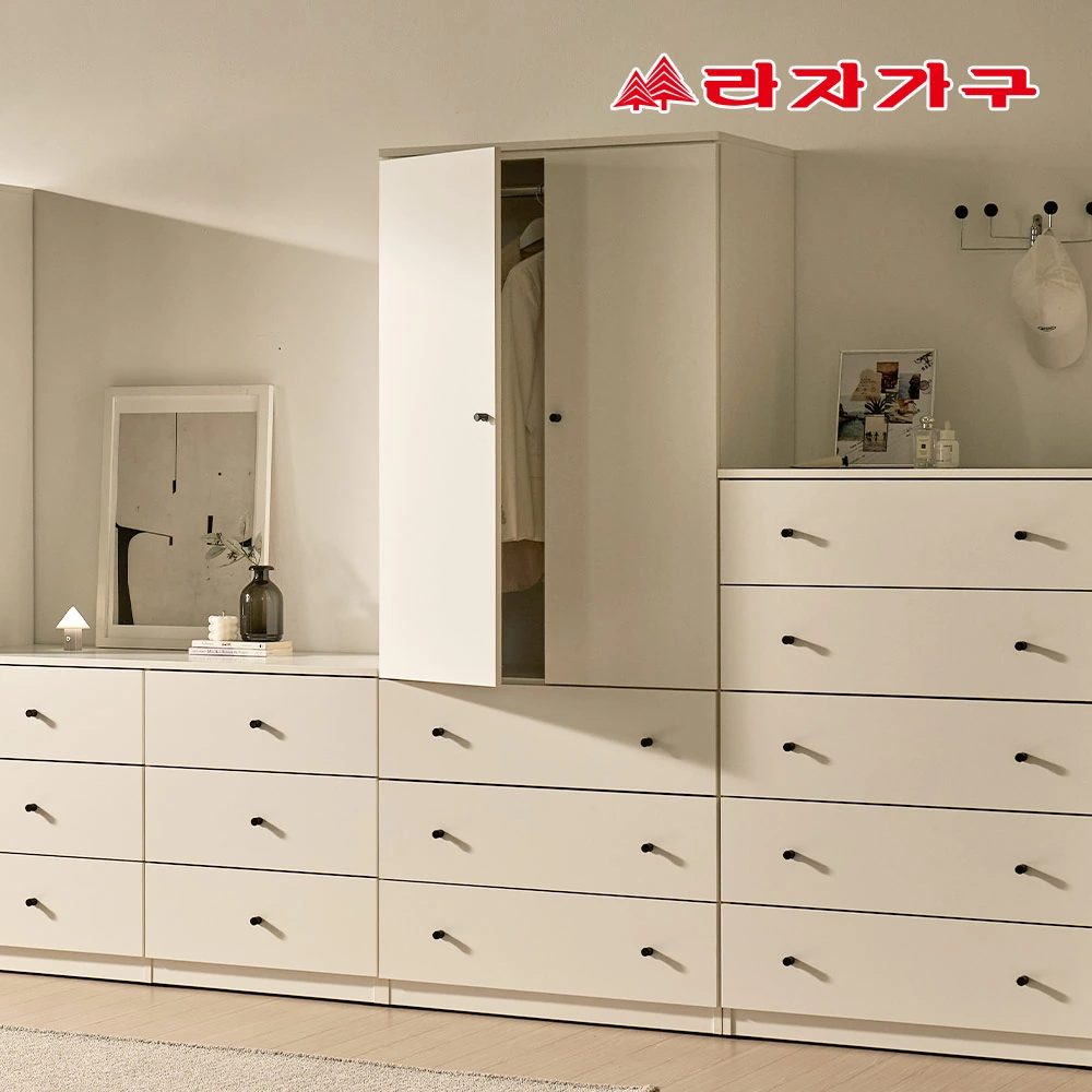 [라자가구] 더모어 키큰 장롱 빅수납 3단 서랍 옷장 800 (방문설치배송)