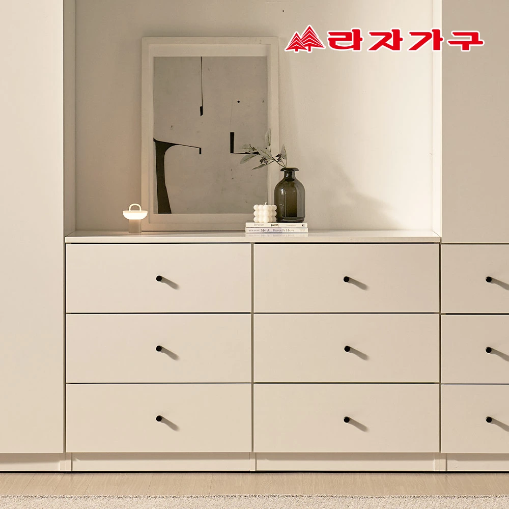[라자가구] 더모어 빅수납 다용도 옷정리 와이드 서랍장 1200 (방문설치배송)
