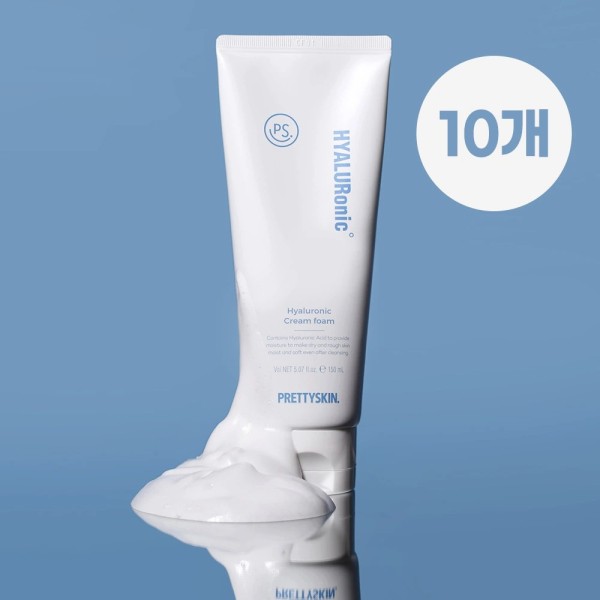 [대량구매관][프리티스킨] 히알루로닉 크림 폼 클렌저 150ml * 10개 (업체별도 무료배송)