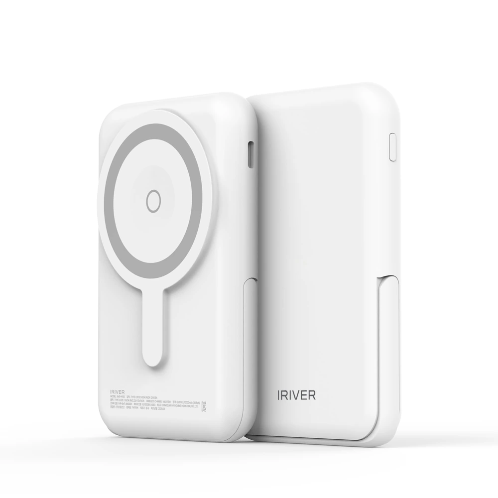 [아이리버] 15W 고속 무선 충전 거치형 맥세이프 보조배터리 5000mAh 화이트 IMS-H50 (업체별도 무료배송)