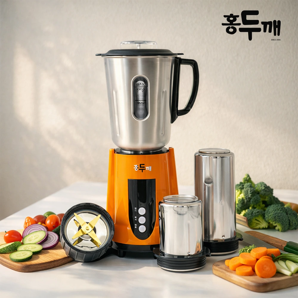 [홍두깨] 스텐 믹서기 1,500ml (본체+스텐용기3종) UCW-R1113 (업체별도 무료배송)[기획전특가]]